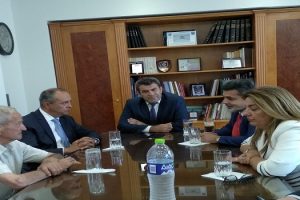 πρωην Δήμαρχος Χ. Σωτηριάδης, υφυπουργός κ. Καράογλου, Αντιπεριφερειάρχης Δ. Σαββόπουλος, ο Βουλευτής Ζ. Τζηκαλάγιας, η επικεφαλής του Γραφείου Πρωθυπουργού Μ. Αντωνίου, Πρόεδρος ΝΟΔΕ Β.Βελλίδης