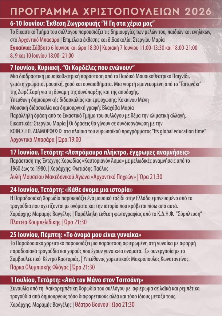 ΠΡΟΓΡΑΜΜΑ ΧΡΙΣΤΟΠΟΥΛΟΣ